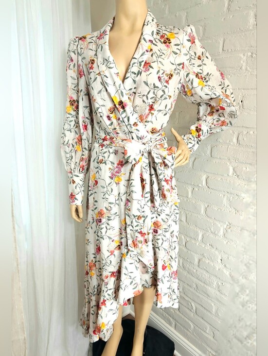 Zimmermann Dresses & Skirts - Zimmermann ElkaVine Linen Floral Wrap Dress Size 3 (US 10)